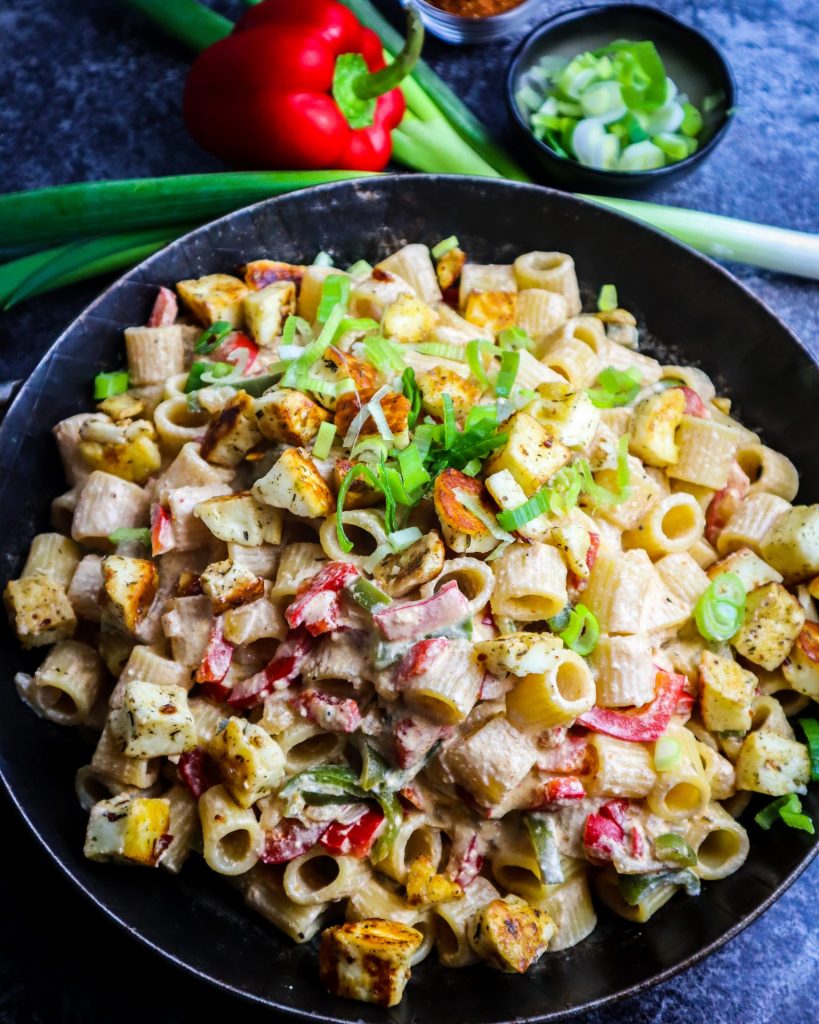 Rezept Mexican Style Pasta mit geröstetem Halloumi