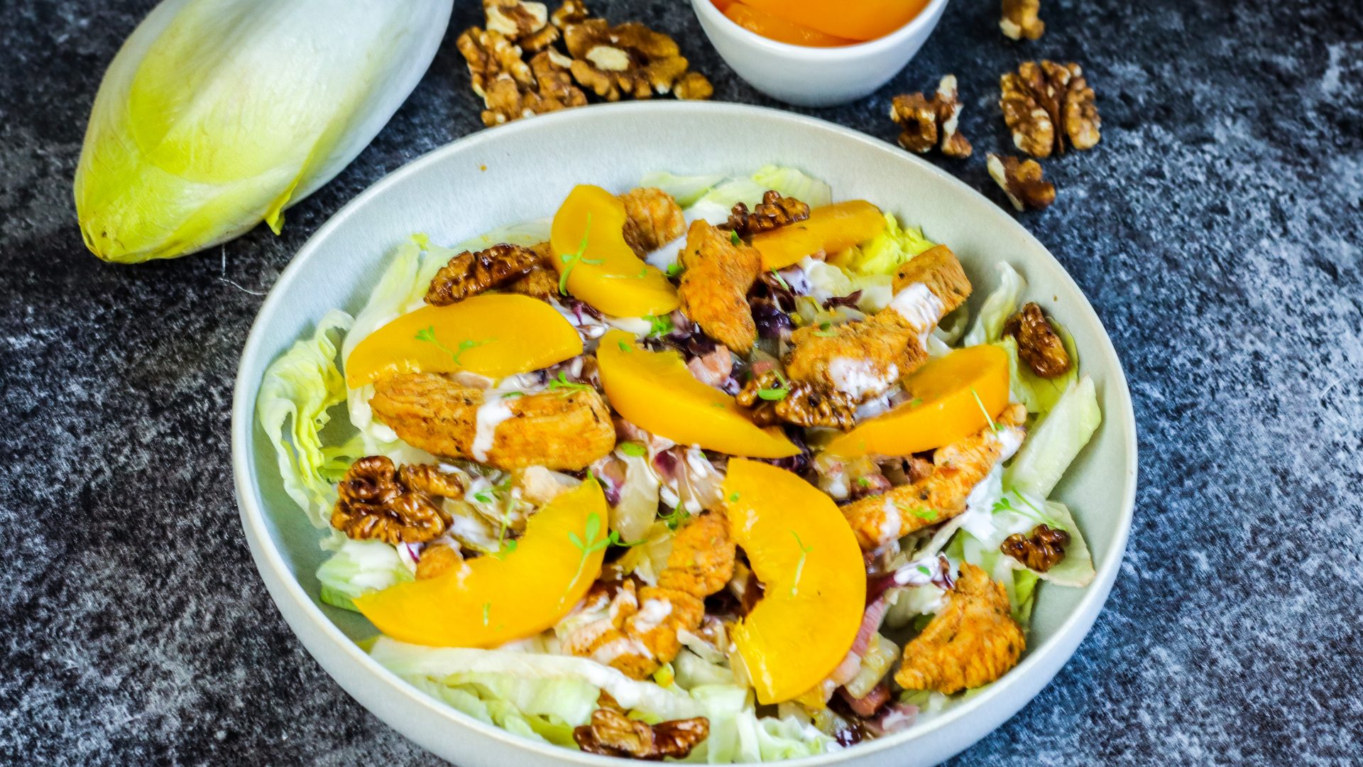 Chicoree Salat mit Pfirsich - Mehr als 08/15 - Rezeptliebe by Claudia